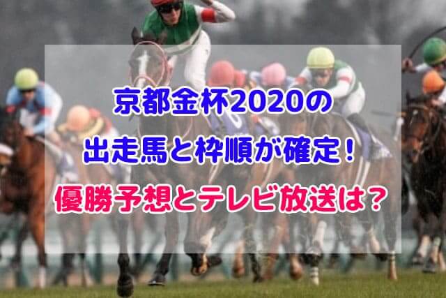 京都金杯 2020 出走馬 枠順 確定
