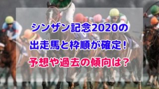 シンザン記念 2020 出走馬 枠順 確定 予想