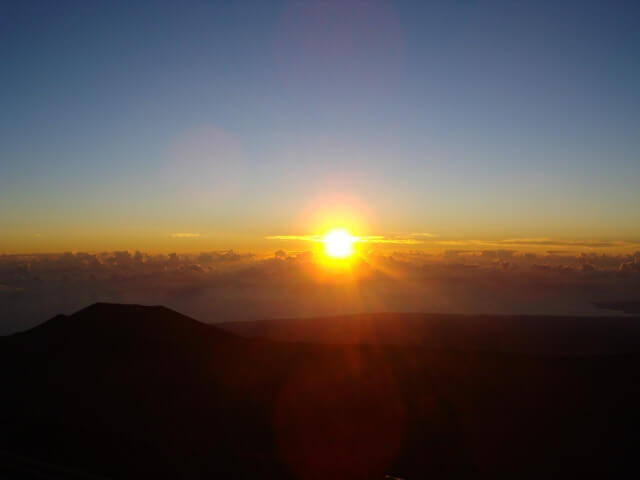 地平線付近の太陽