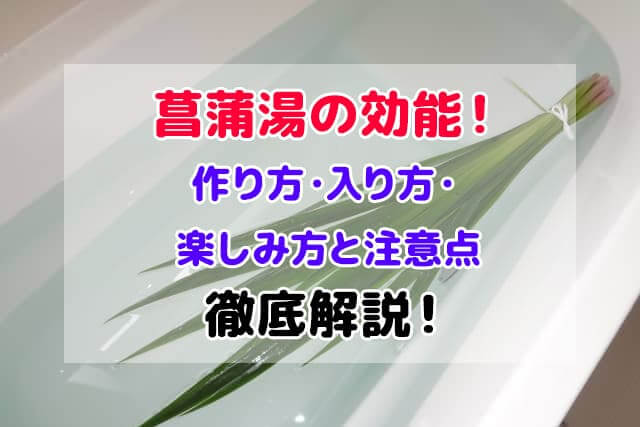 菖蒲湯 効能 作り方 入り方 楽しみ方