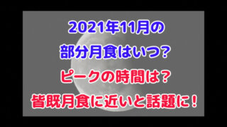 2021年 11月 部分月食 いつ