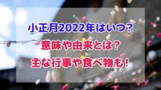 小正月 2022年 いつ 意味 由来