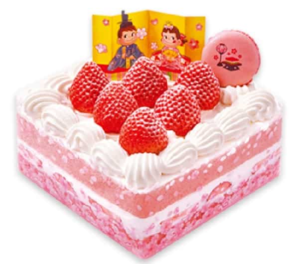 ひなまつり桃色ショートケーキ